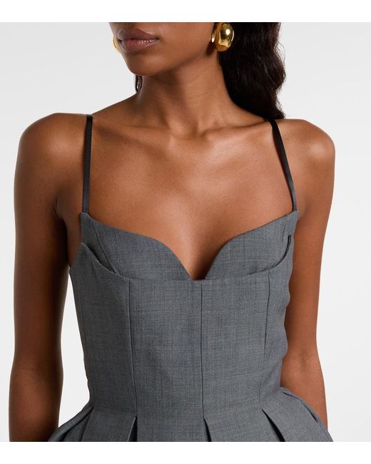 ShuShu/Tong Gray Pleated Minidress
