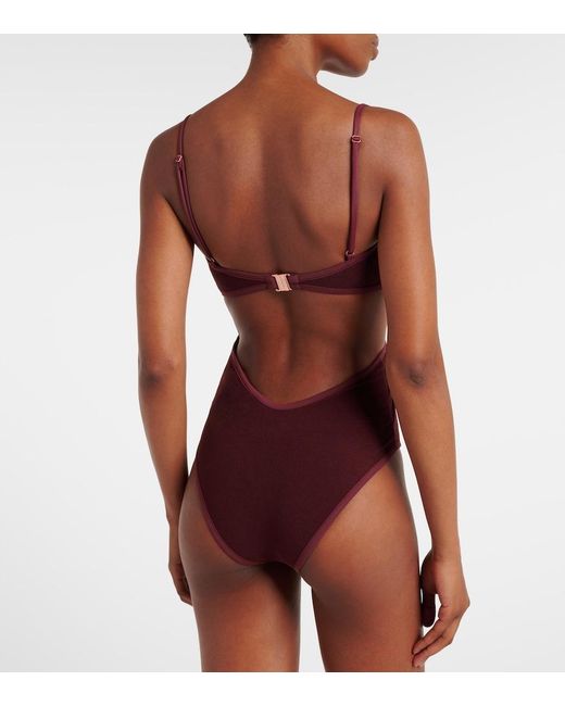 Johanna Ortiz Cutout Gathered Terry Swimsuit