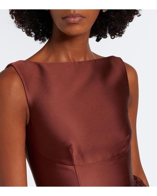 Roland Mouret Red Taffeta Midi Dress
