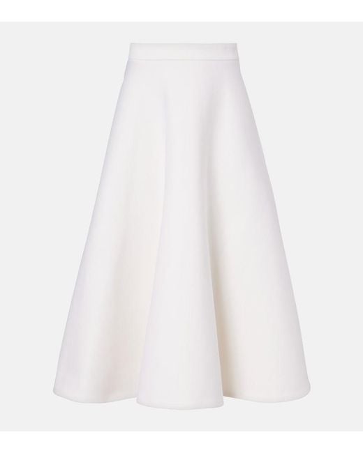 Max Mara White Gathered Midi Skirt