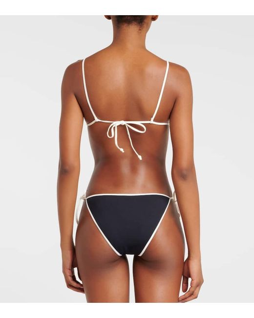 Top bikini Bianco a triangolo di Marysia Swim in Black