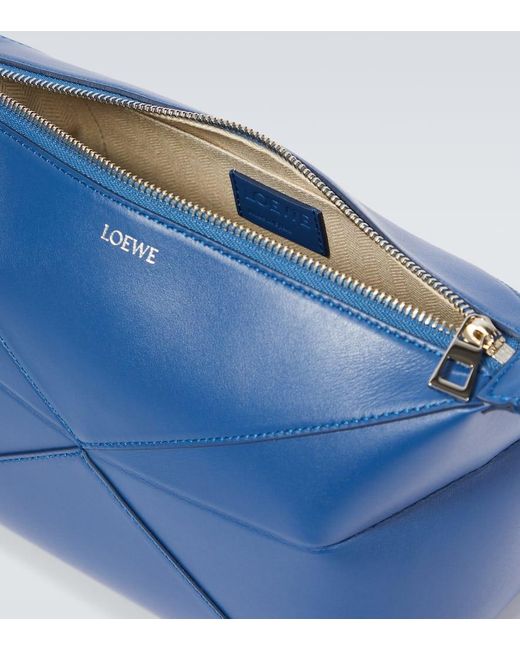 Loewe Kosmetiketui Puzzle Fold aus Leder in Blue für Herren