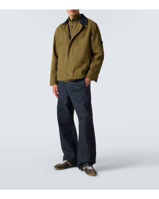 C P Company Hemdjacke Lens Aus Einem Baumwollgemisch in Green für Herren
