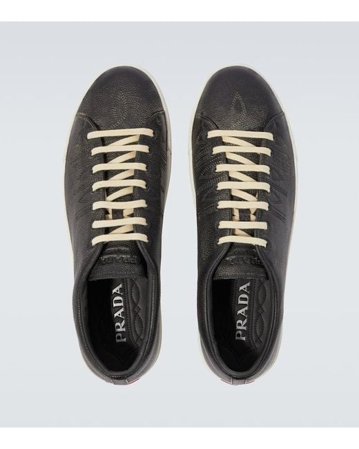 Prada Sneakers Aus Leder in Black für Herren