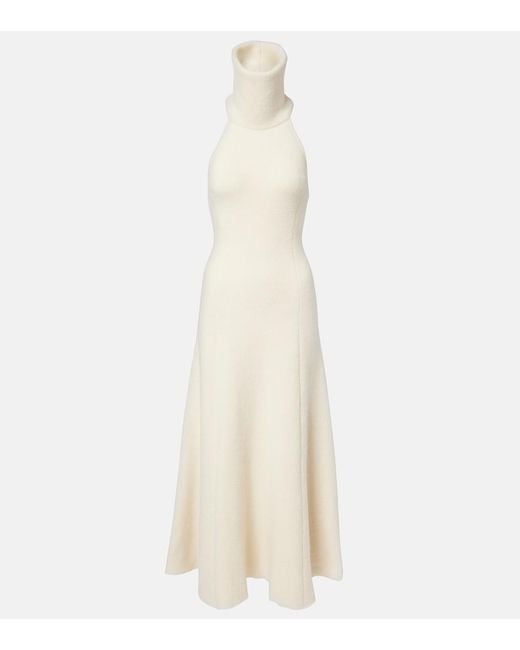 Magda Butrym White Wool, Silk, And Cashmere Maxi Dress