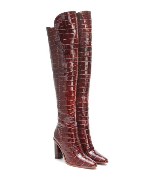 Max Mara Brown Beboot Knee-high Leather Boots