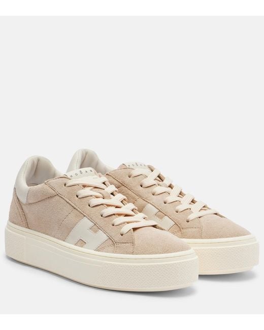 Hogan Natural H705 Allacciato H Suede Platform Sneakers