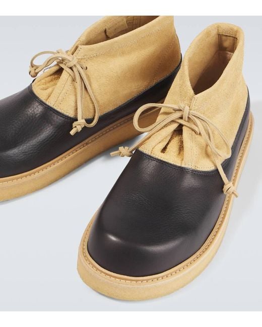Marni Natural Leather And Suede Desert Boots for men