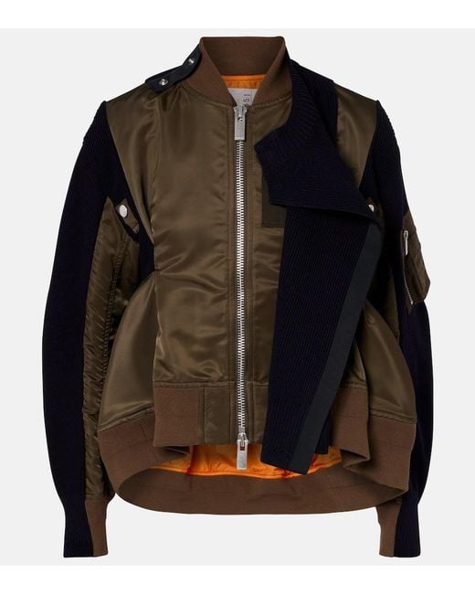 Sacai Black Paneled Blouson Jacket
