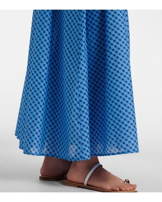 Montce Blue Millie Plaid Cotton Maxi Skirt