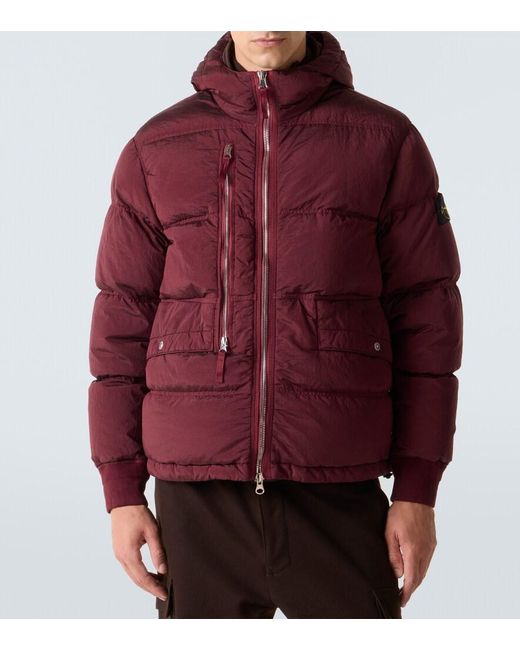 Stone Island Red Compass Down Jacket for men