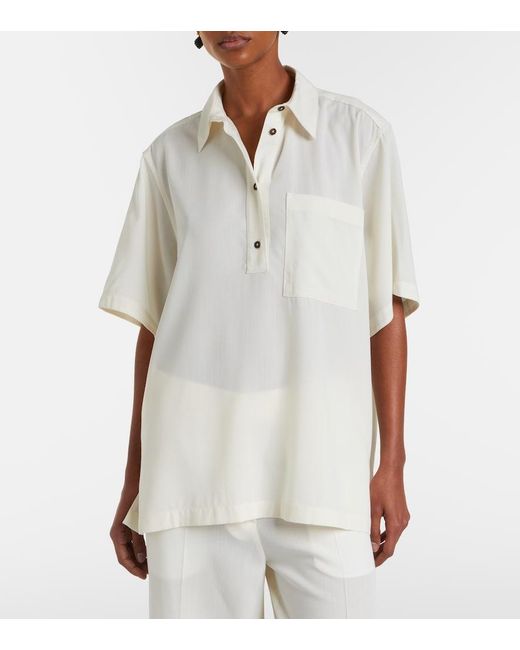 Totême  White Oversized Polo Shirt