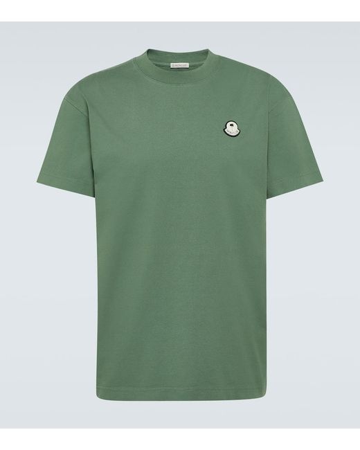 X Palm Angels - T-shirt in jersey di cotone di Moncler Genius in Green da Uomo
