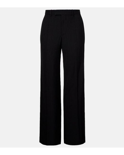 Phoebe Philo Black Mid-Rise Wool Straight Pants