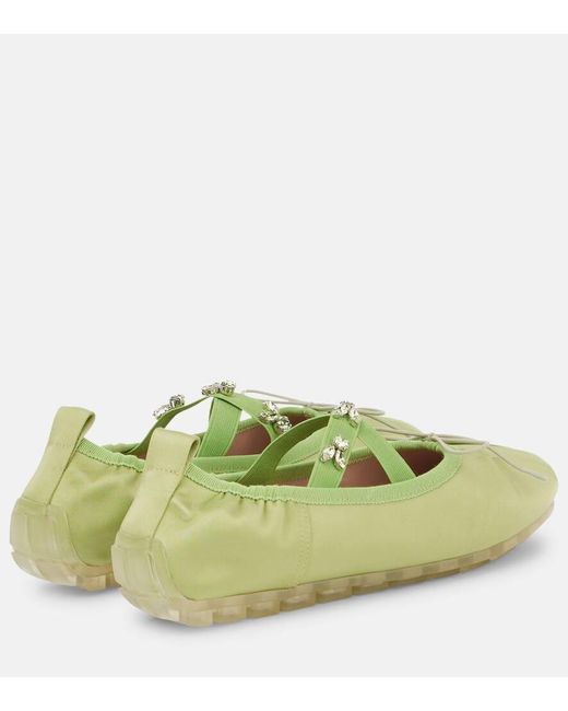 Ballerines Grip En Satin A Ornements Simone Rocha en coloris Green