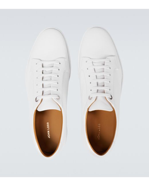 John Lobb Molton Leather Sneakers in White for Men | Lyst