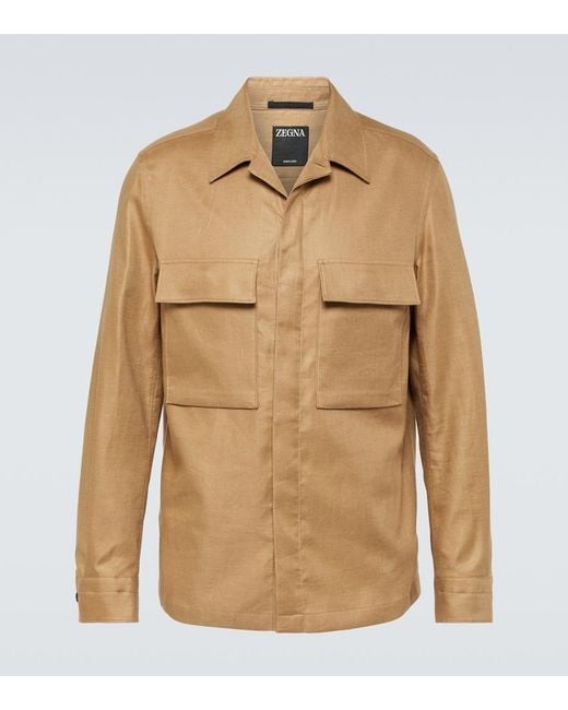Zegna Natural Linen Overshirt for men