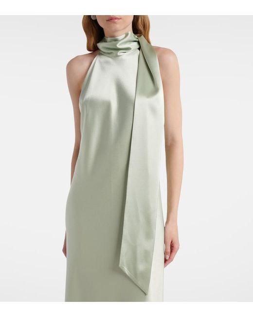 Galvan White Maxikleid Sienna Aus Satin