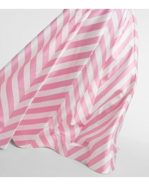 Rebecca Vallance Pink Jocelyn Striped Satin Gown