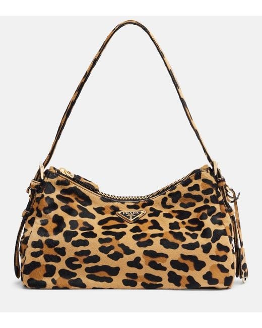 Prada Metallic Aimee Medium Calf Hair Shoulder Bag