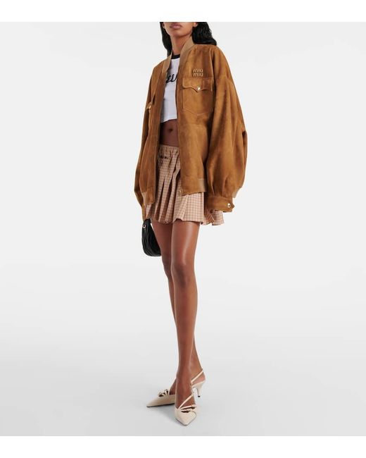 Miu Miu Natural Patent Leather Slingback Pumps