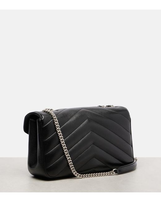Saint Laurent Black Loulou Medium Leather Shoulder Bag