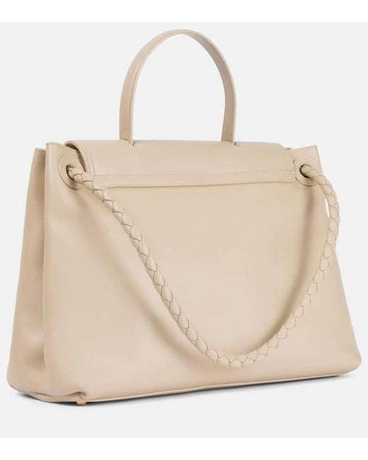 Bottega Veneta Natural Tote Bag Ciao Ciao Knot Medium Aus Leder
