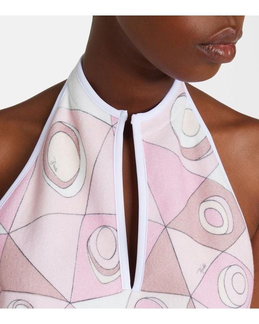 Emilio Pucci Pink Occhi Cotton-Blend Minidress