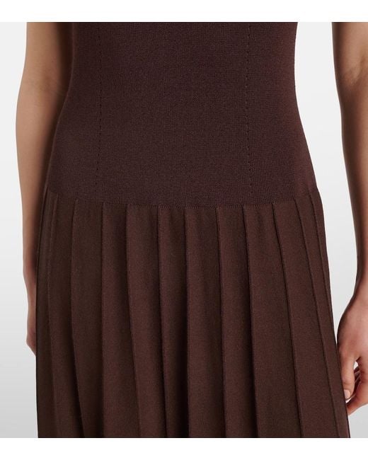 Joseph Brown Pleated Midi Dress