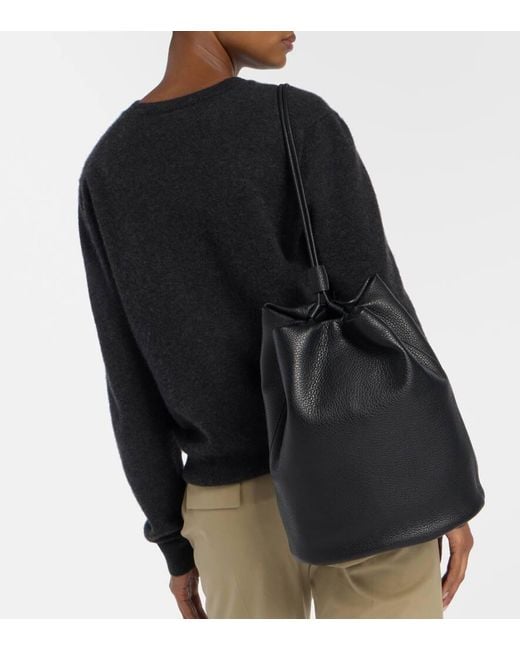 The Row Black Joe Medium Leather Backpack