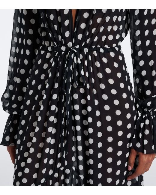 Alexandra Miro Black Clementine Polka-Dot Maxi Dress