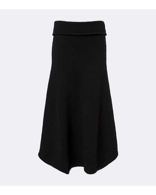 AYA MUSE Black Ken Cotton Midi Skirt