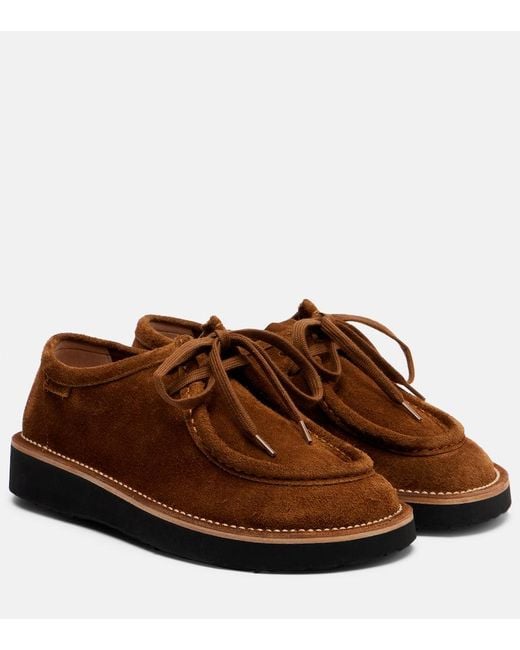 Loewe Brown Faro Suede Derby Shoes