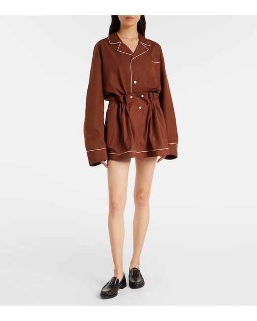 Prada Brown Oversized Cotton Shirt