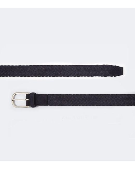 Canali Blue Braided Suede Belt for men