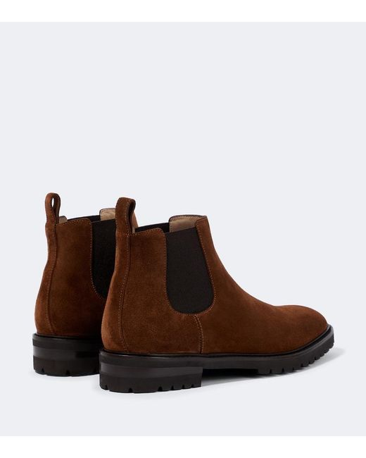 Manolo Blahnik Brown Brompton Suede Chelsea Boots for men