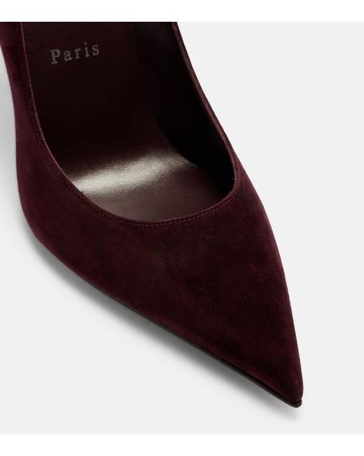 Christian Louboutin Red Miss Z 100 Suede Pumps