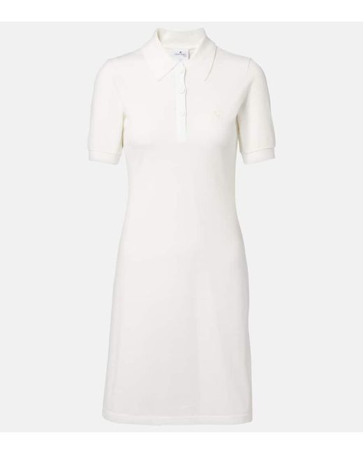 Courreges White Polokleid Aus Baumwoll-Pique
