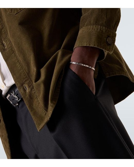 Bracciale Con Cristalli di Saint Laurent in Metallic da Uomo