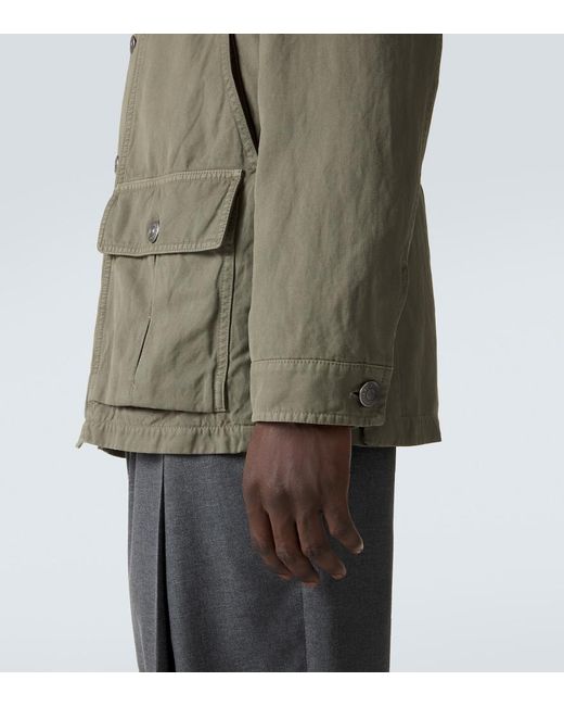 Brunello Cucinelli Green Cotton And Linen Field Jacket for men
