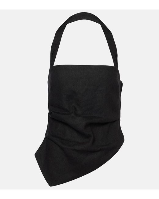 Top Dorian De Mezcla De Lino Sir de color Black