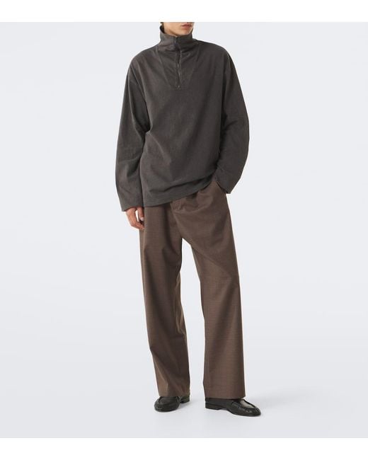 The Row Black Marcielo Cotton Half-Zip Top for men