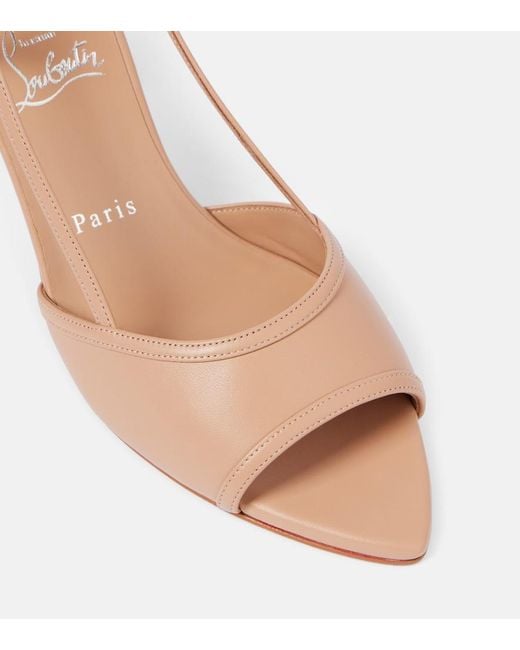 Christian Louboutin Natural Miss Z 80 Patent Leather Slingback Pumps