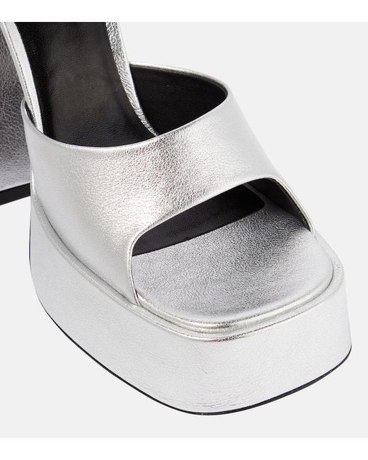 Versace Metallic Medusa Aevitas Leather Platform Sandals