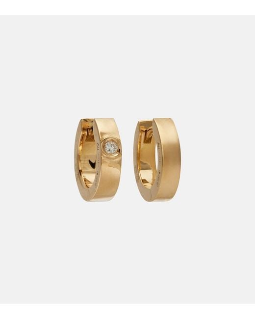 Totême White 18Kt Hoop Earrings With Diamond