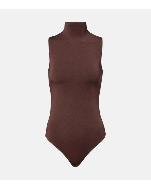 Wolford Brown Turtleneck Bodysuit