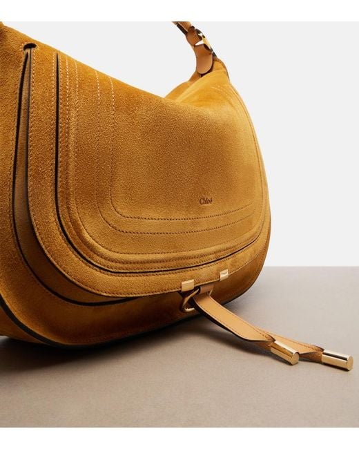 Chloé Brown Marcie Medium Suede Shoulder Bag