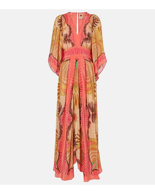 FARM Rio Sand Palms Scarf Printed Maxi Dress in Orange | Lyst Canada