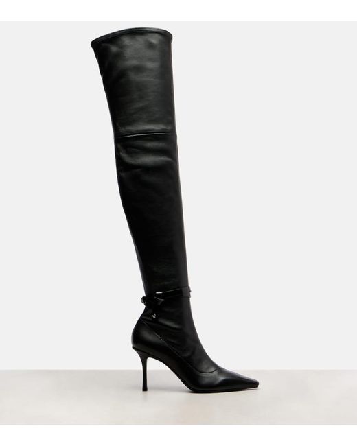 Jimmy Choo Black Camie 85 Leather Over-The-Knee Boots