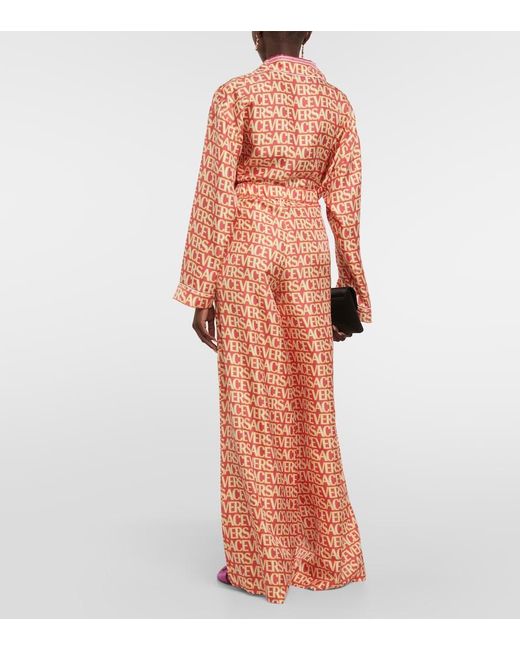 Versace Orange Holiday Wide Leg Trouser